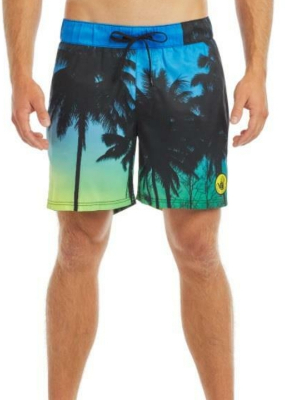 Body Glove Palm Tree Swim Trunks. Blue Green. Size L/34" Waist
